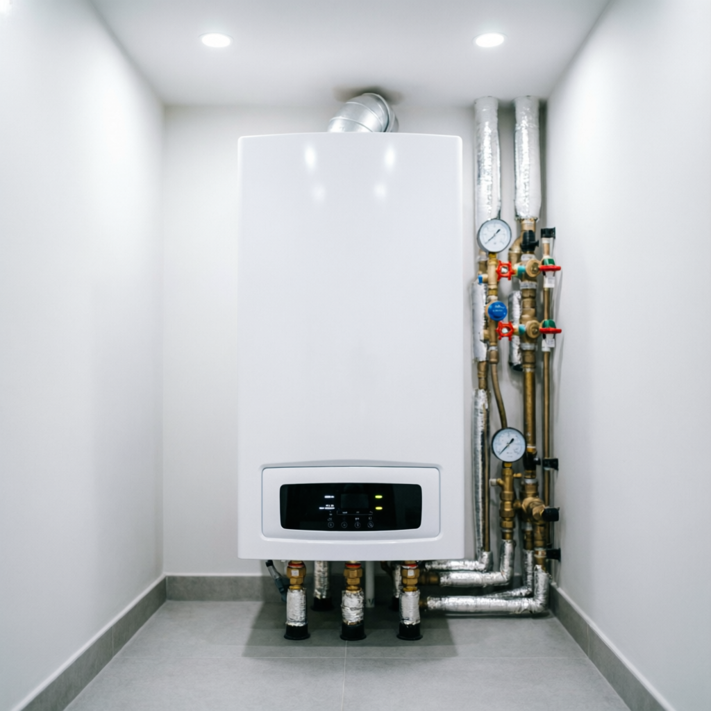 Caldera de gas moderna instalada en vivienda de Zaragoza