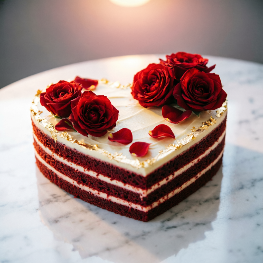 Gâteau romantique cœur