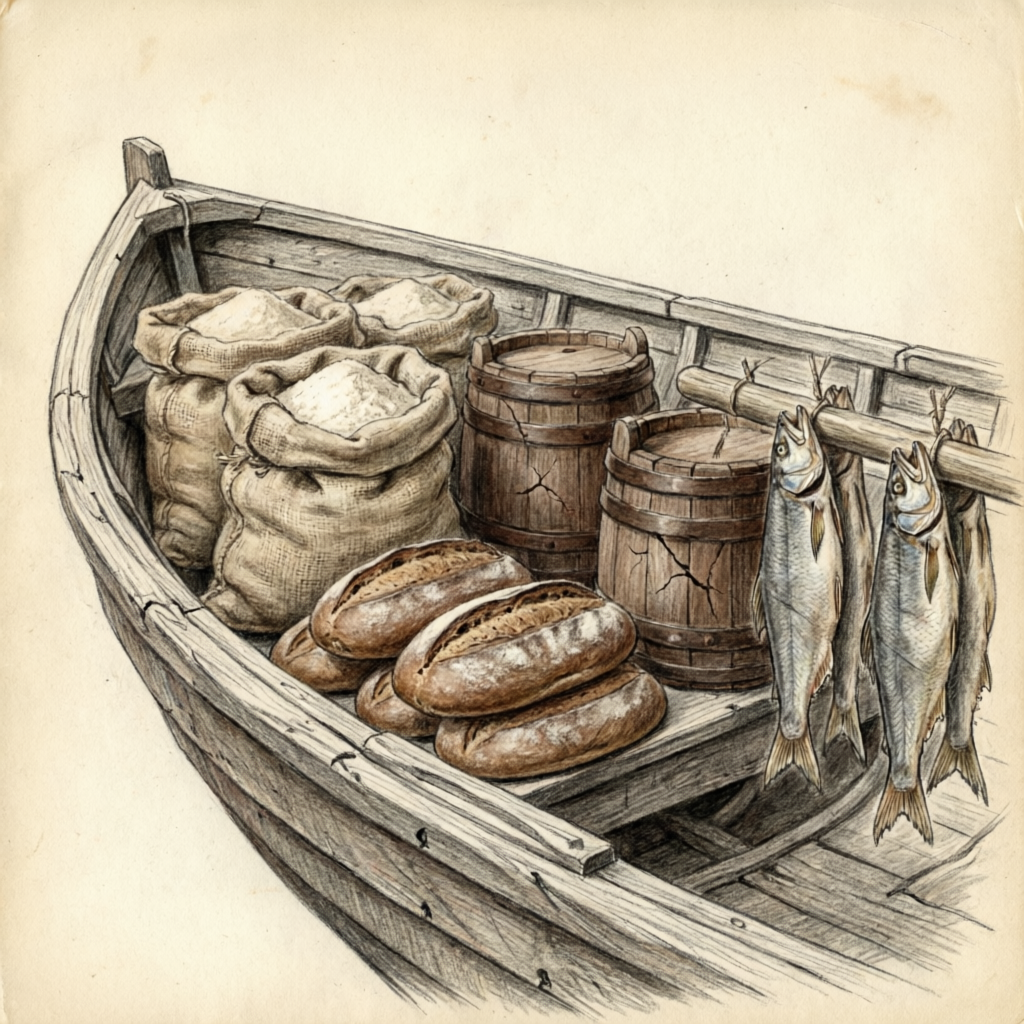 Продовольствие на дощанике