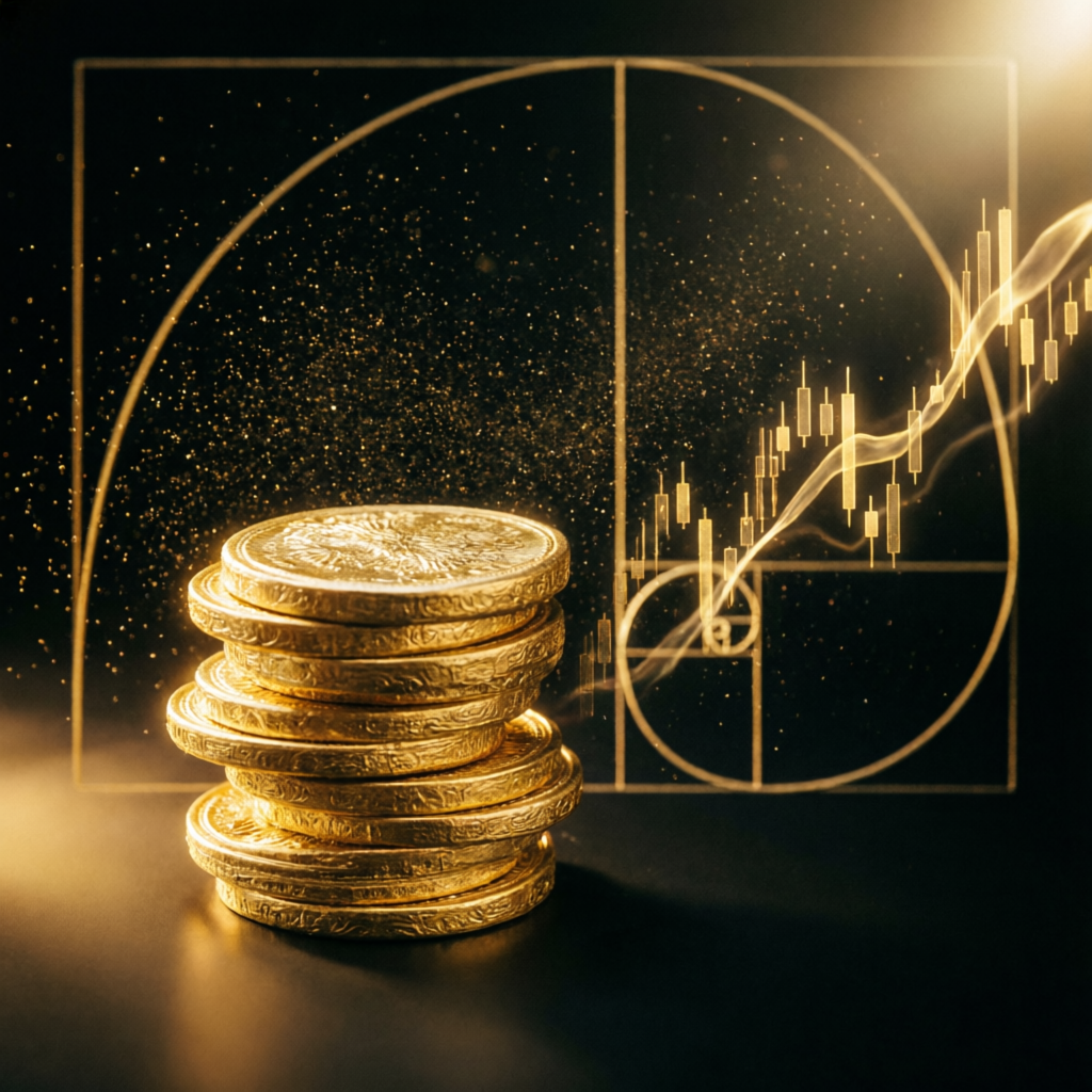 Gold coins and trading charts representing Apex Trader Funding profits