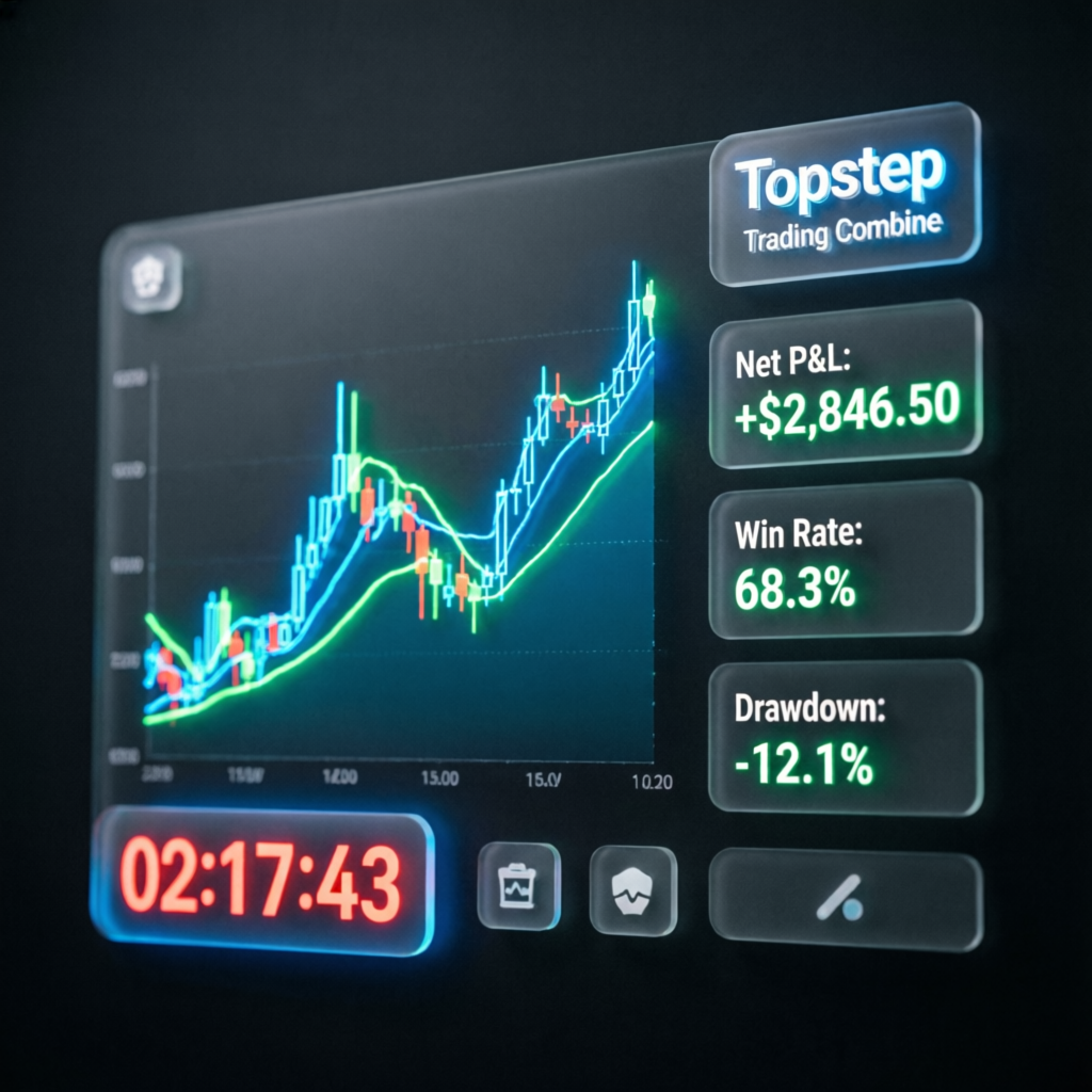Topstep Trading Combine Dashboard with Time Limit Countdown