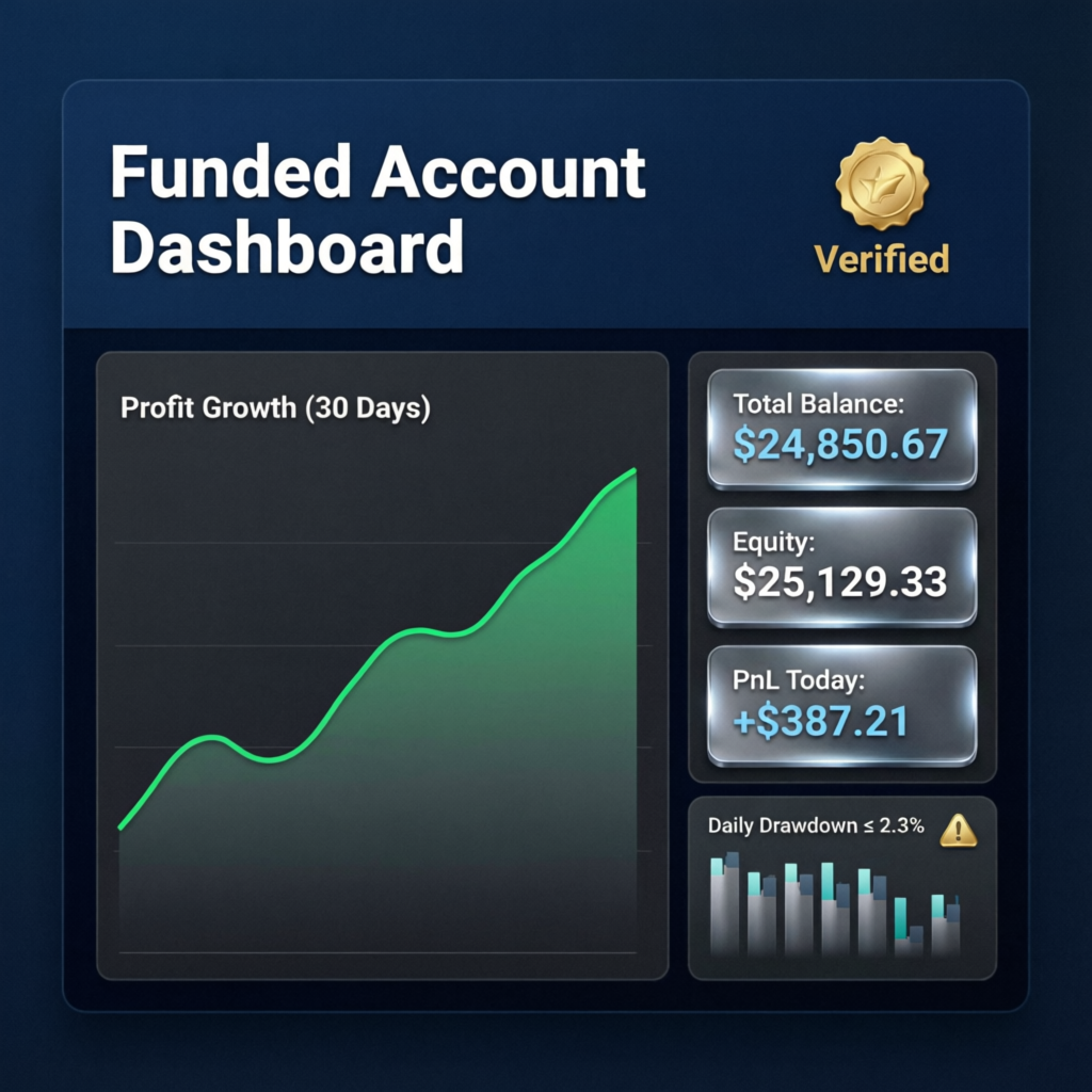 Funded Account Dashboard Profit Growth