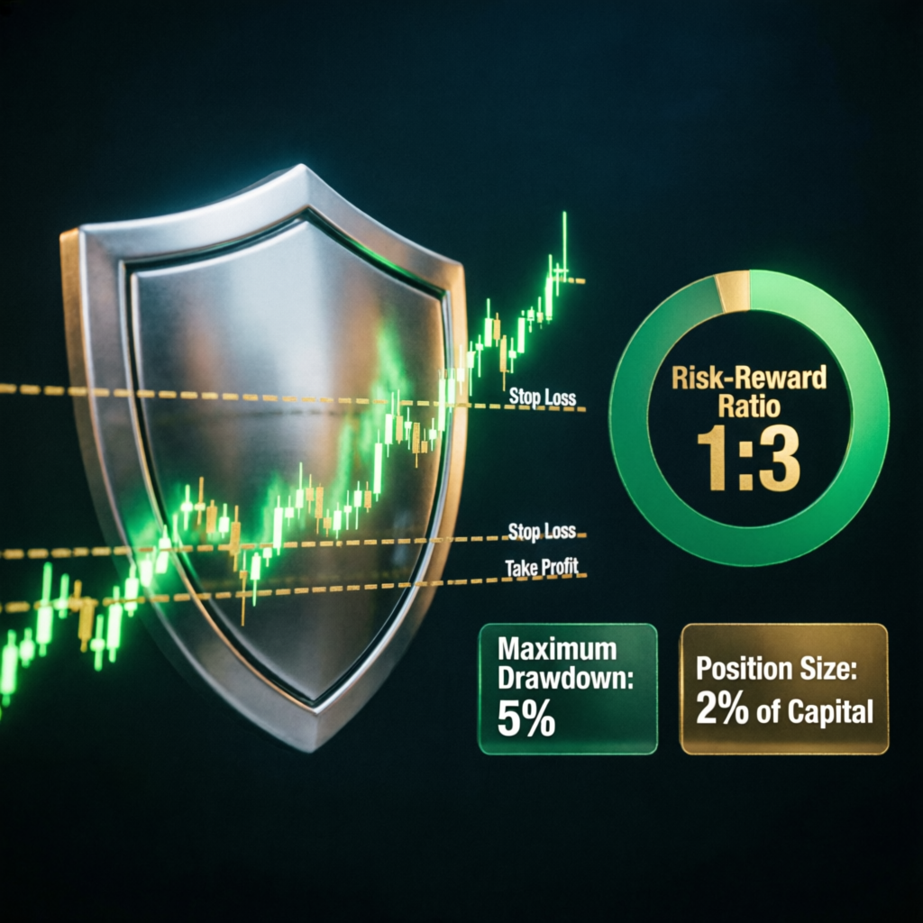 Risk Management in Forex Trading - Shield Protection Concept