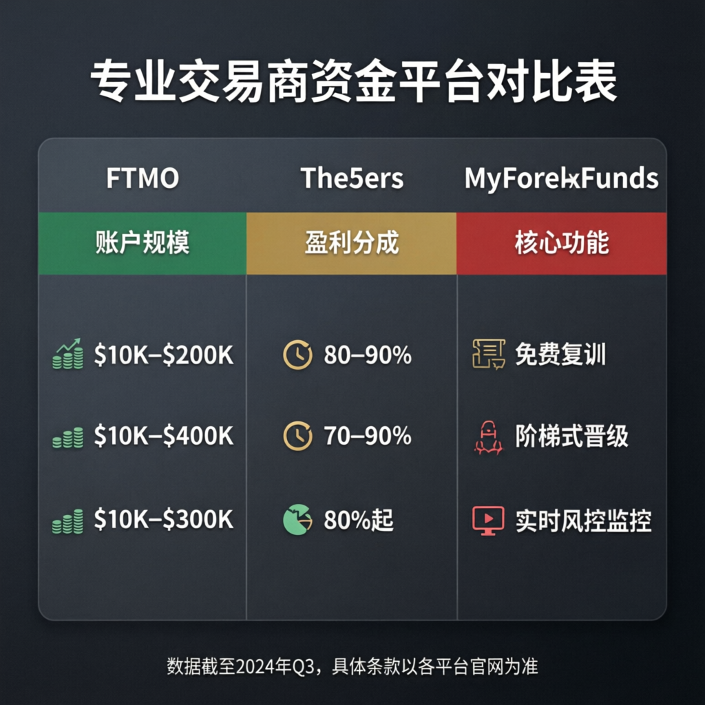 Prop Firm Comparison - FTMO vs The5ers vs MyForexFunds