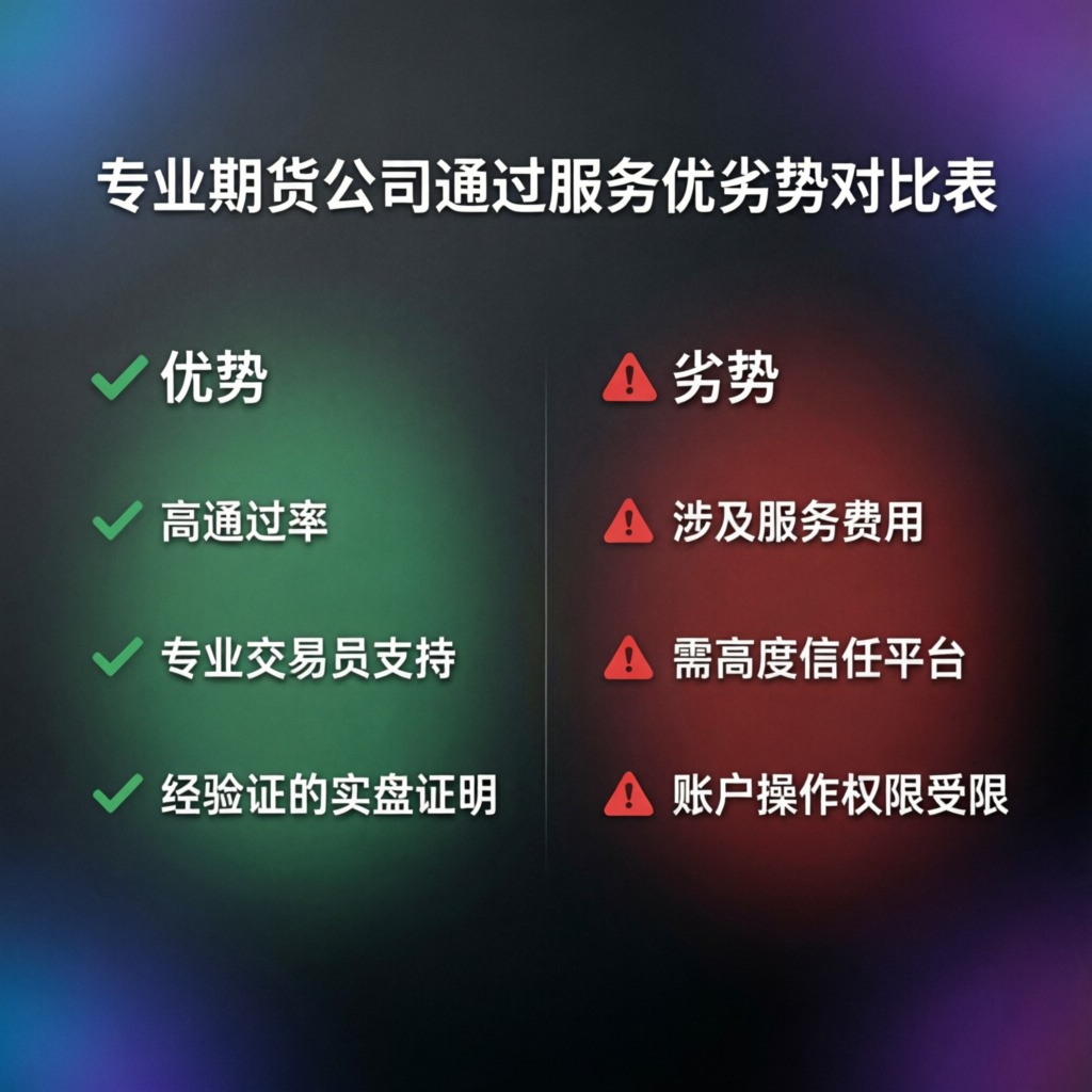 Advantages and disadvantages comparison of prop firm passing services
