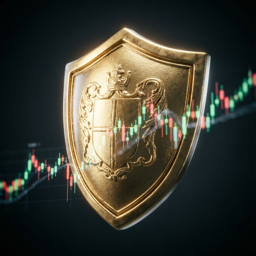 Forex risk management shield concept