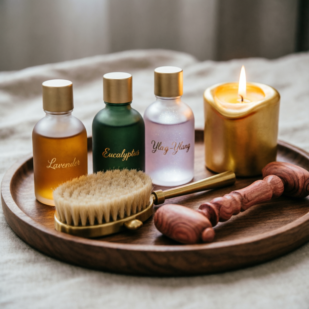 Premium massage oils and spa tools