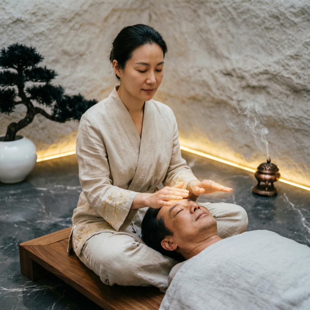 Holistic wellness therapy and energy healing session