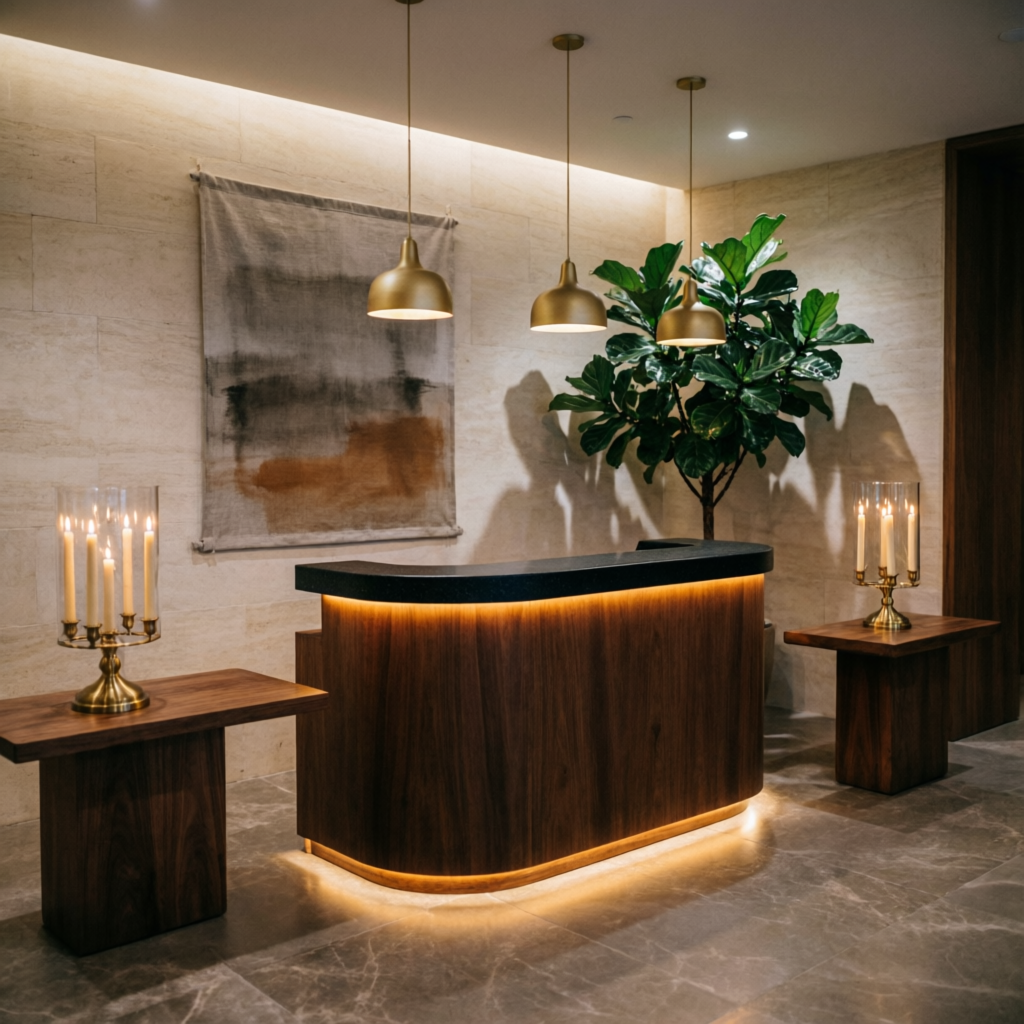 Couple spa romantic treatment setup