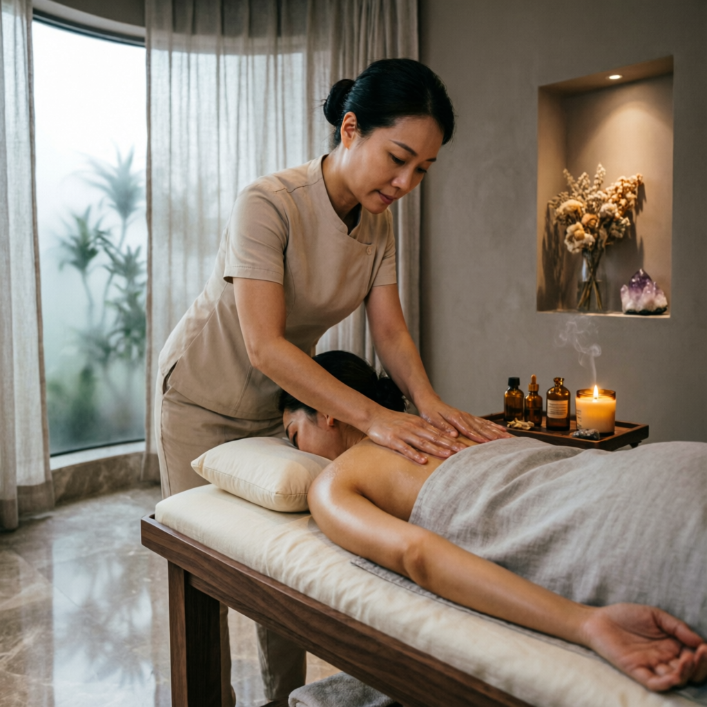 Professional wellness treatment in premium spa setting