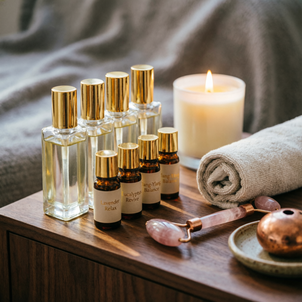 Essential oil collection at Navya Spa