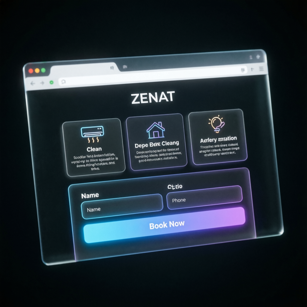 Zenat Domestic Service home services website preview