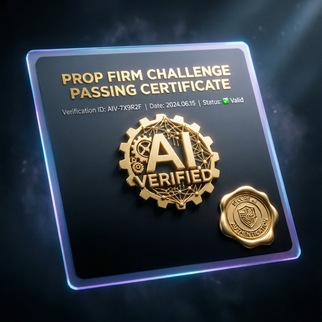 Prop Firm Challenge Passing Certificate with AI Verification for Topstep Success