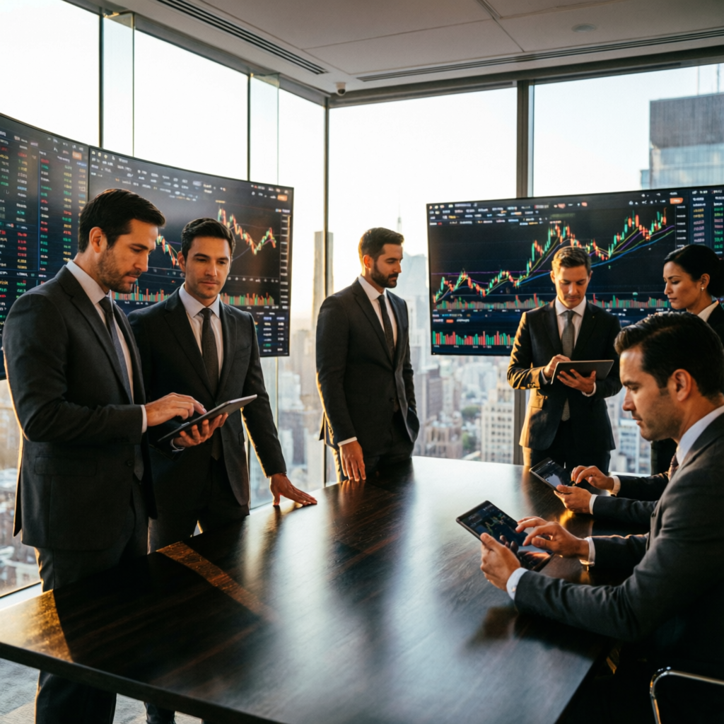 Professional prop trading team managing Topstep funded accounts