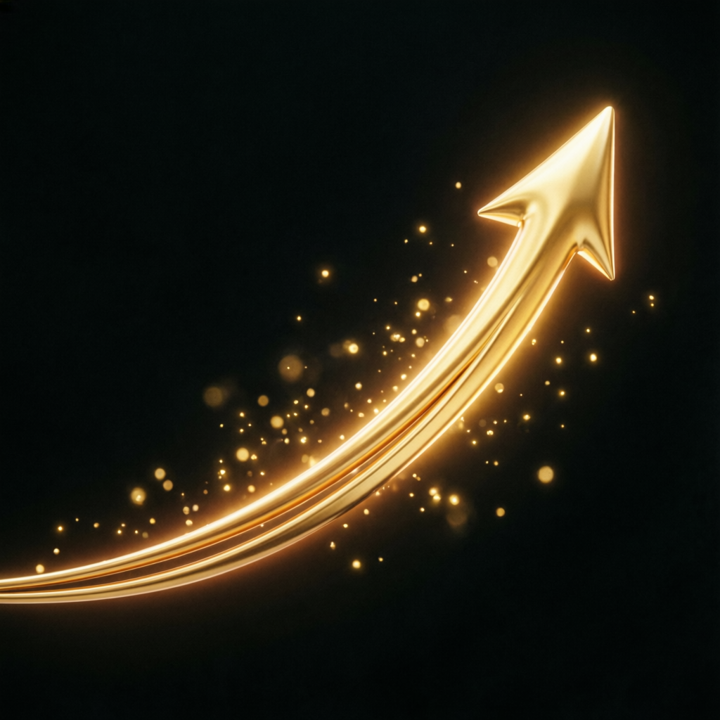 Golden arrow showing growth and fast Apex Trader Funding pass timeline