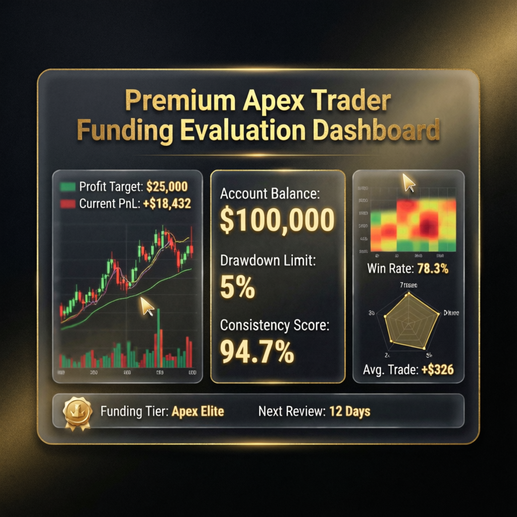 Premium Apex Trader Funding Evaluation Dashboard