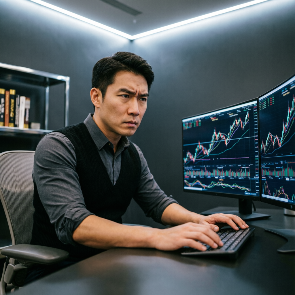 Professional trader analyzing forex charts
