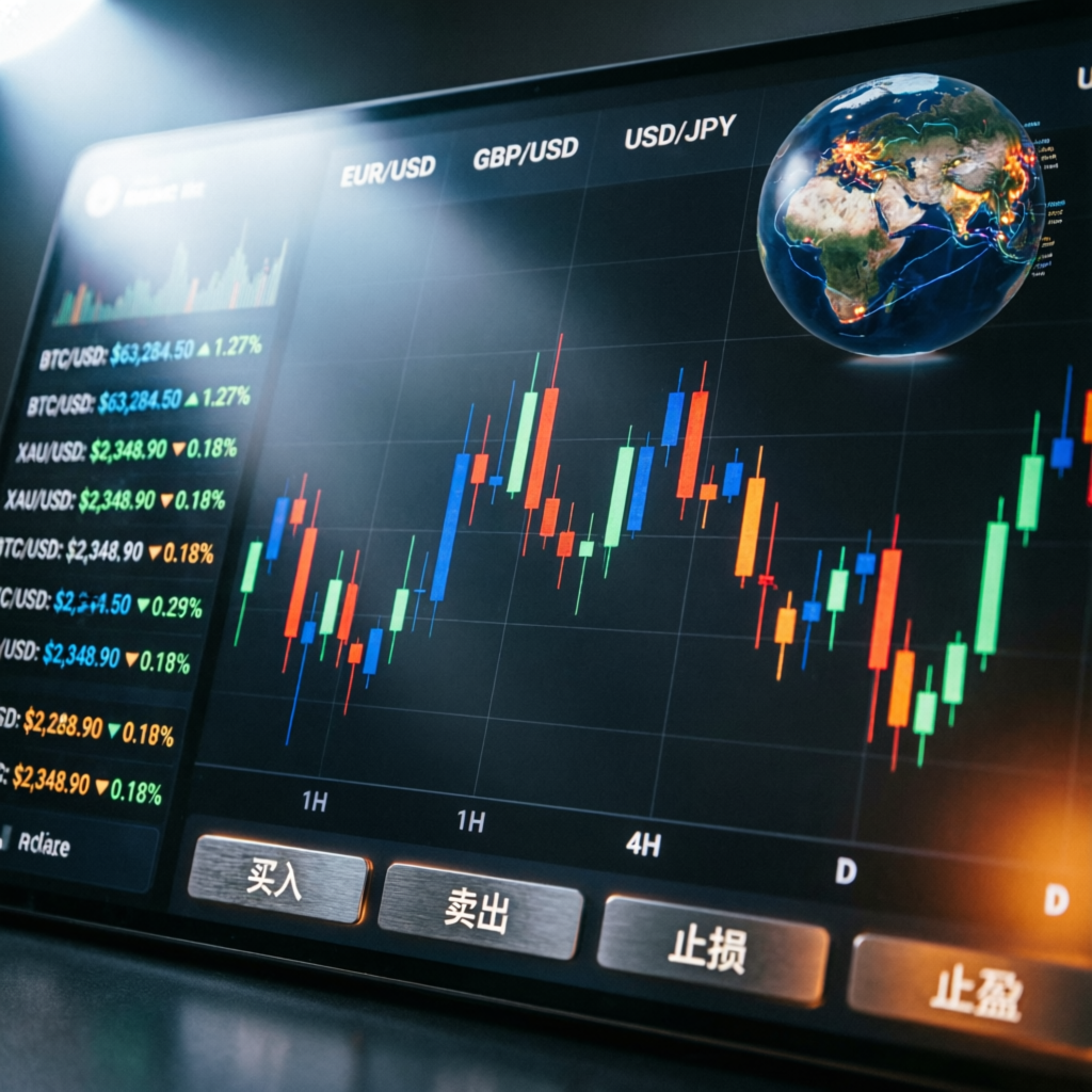 Professional trading dashboard background