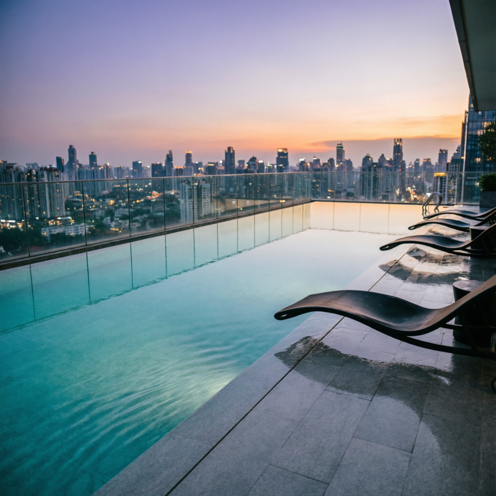 Rooftop infinity pool project