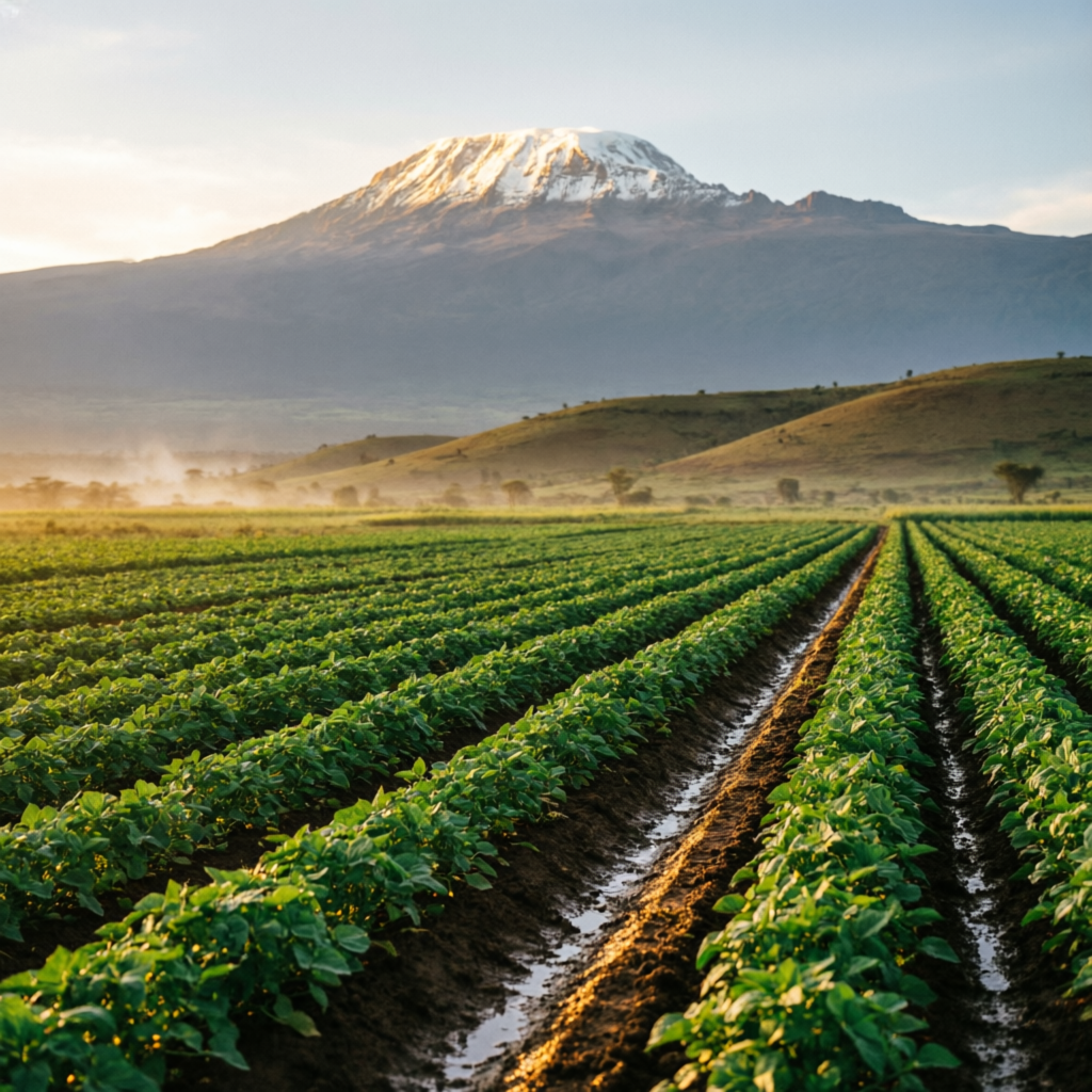 Lush green agricultural fields in Kenya
