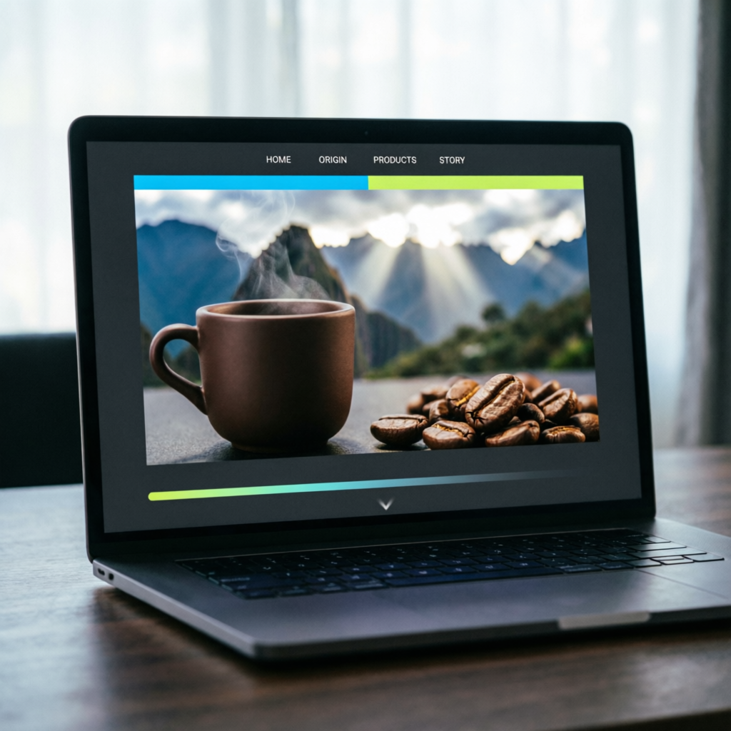 Landing page marca de café peruano