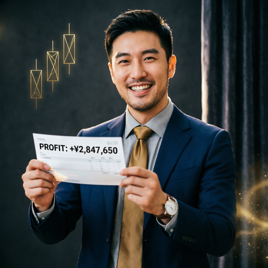 Happy trader celebrating prop firm challenge success