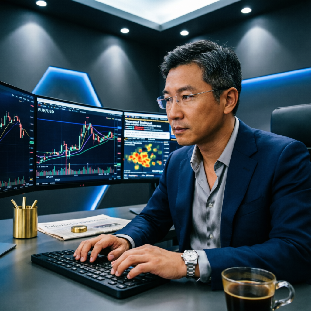 Professional forex trader analyzing prop firm challenges