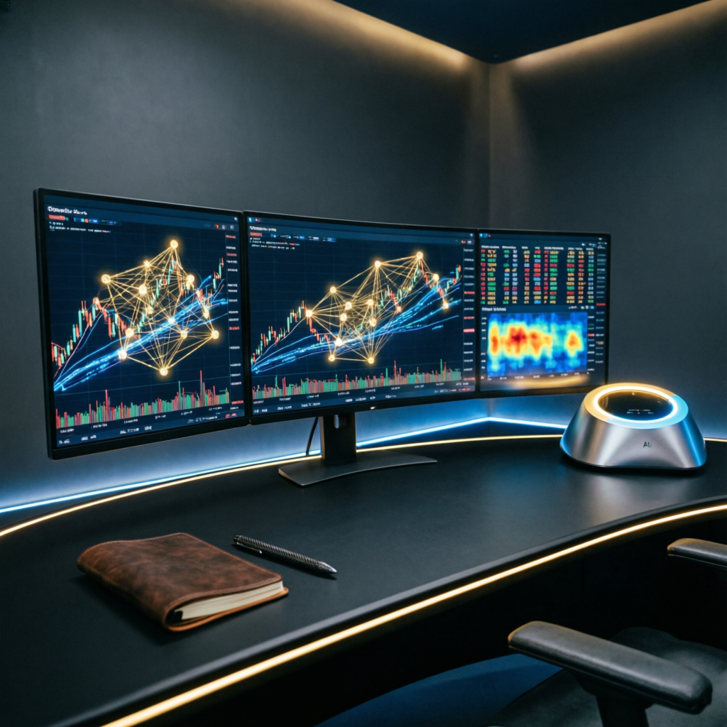 Professional multi-monitor trading setup for Topstep futures trading