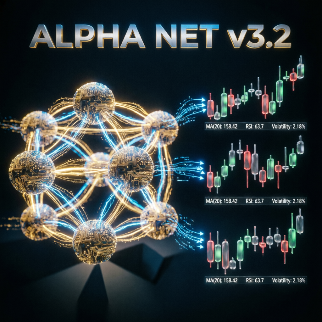 Alpha Net v3.2 neural network trading algorithm visualization