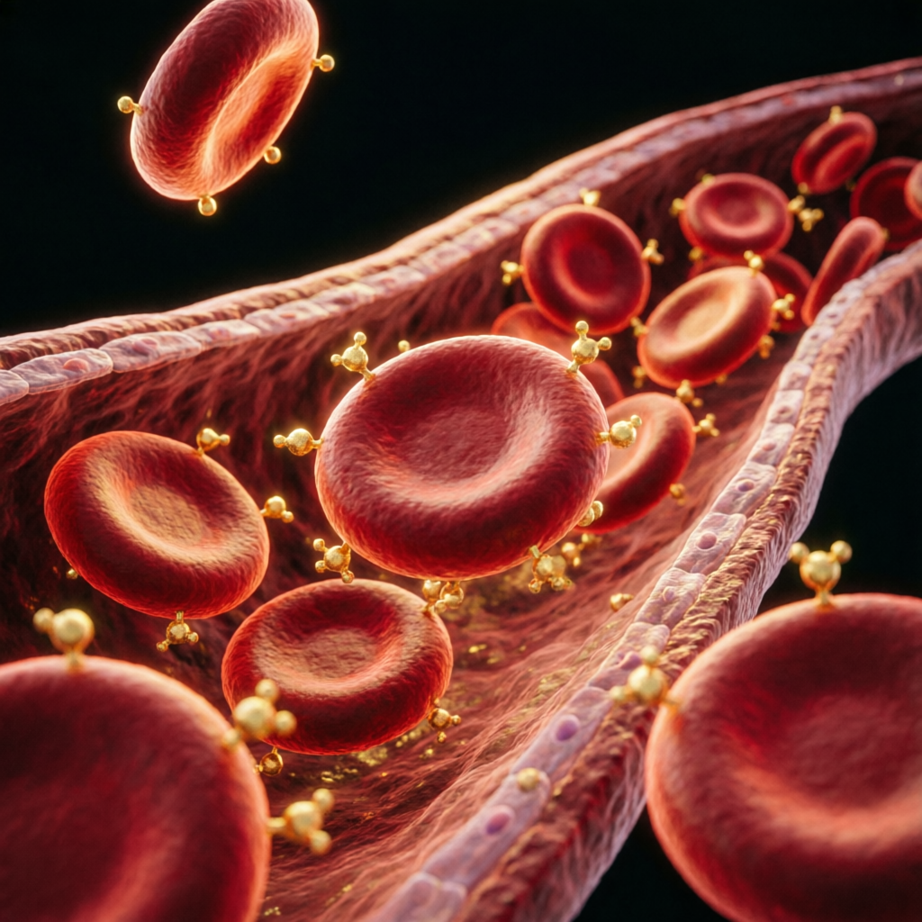 Red blood cells with glucose binding — glycation forming HbA1c