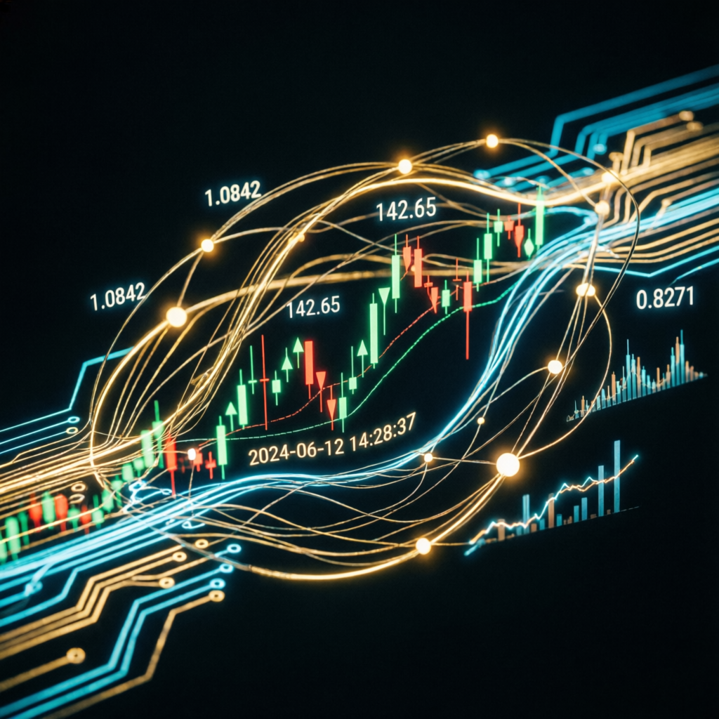 AI neural network with forex trading data visualization