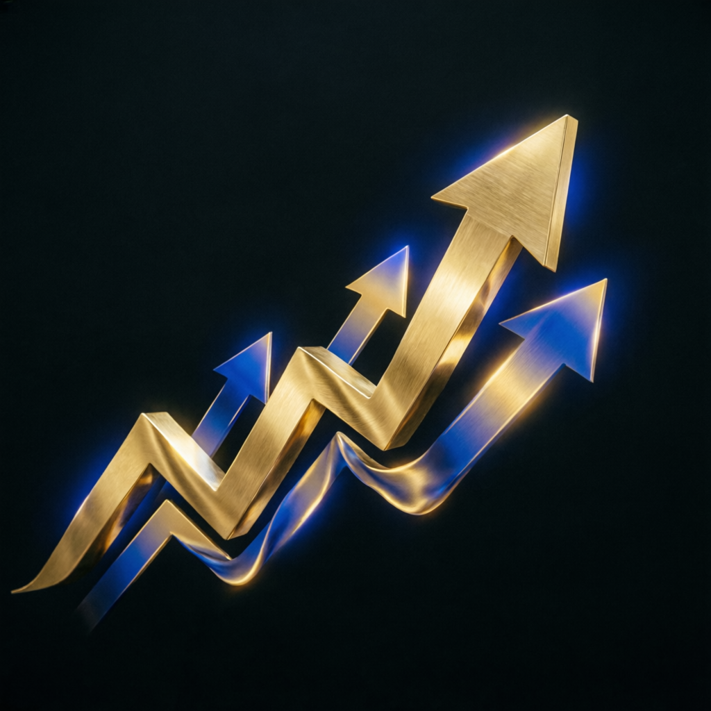 Financial growth chart showing prop firm passing service results