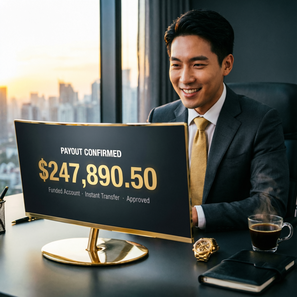 Funded account payout confirmation showing successful profit withdrawal