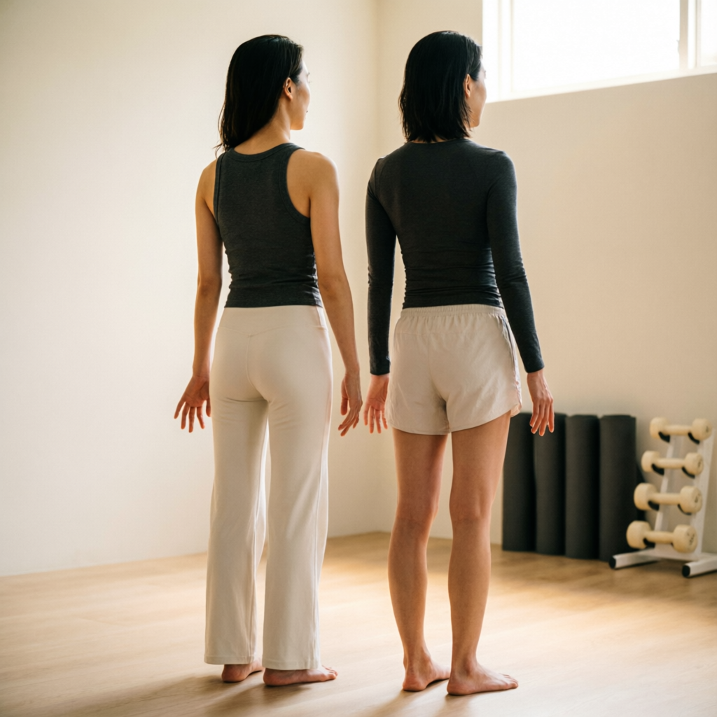 The two founders of VYAYAMAM, seen from behind in the studio