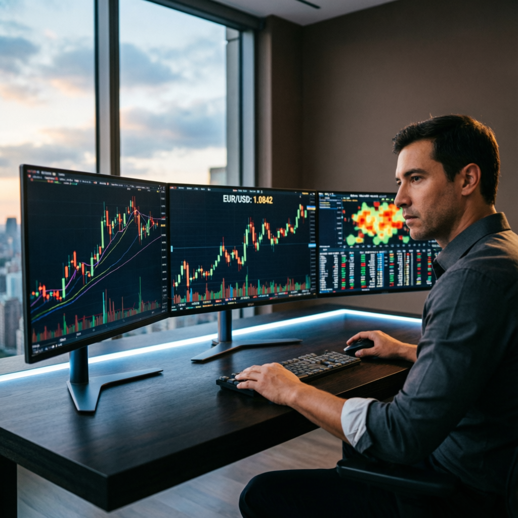 Trading workstation with advanced chart analysis