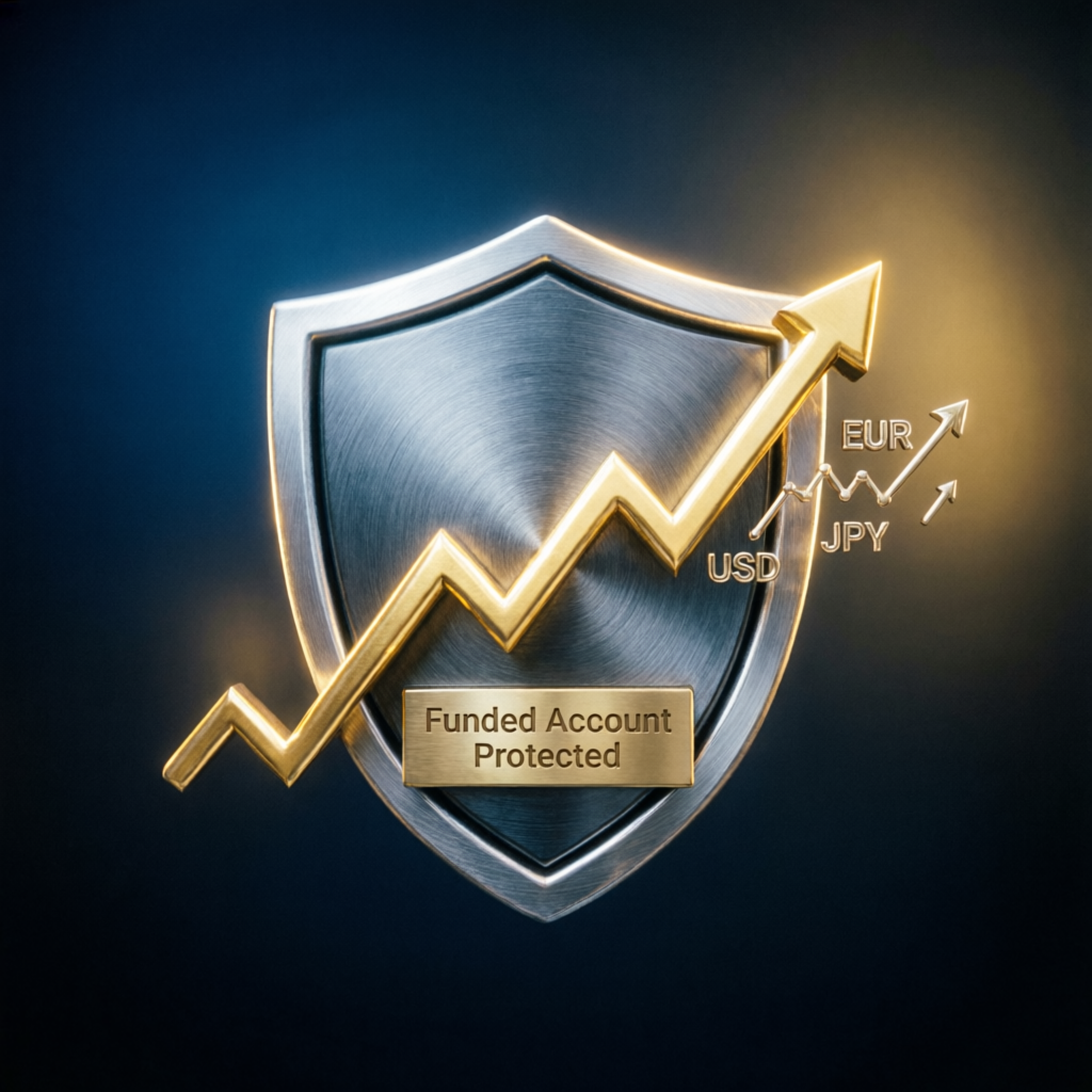 Funded account protection shield representing PFM Capitals prop firms passing service security