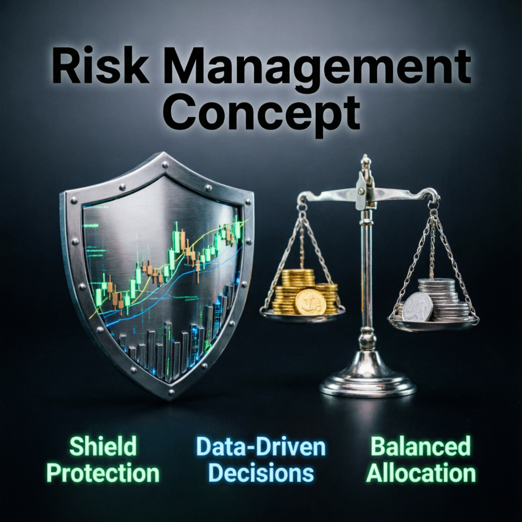 Risk management concept for Apex Trader Funding evaluation