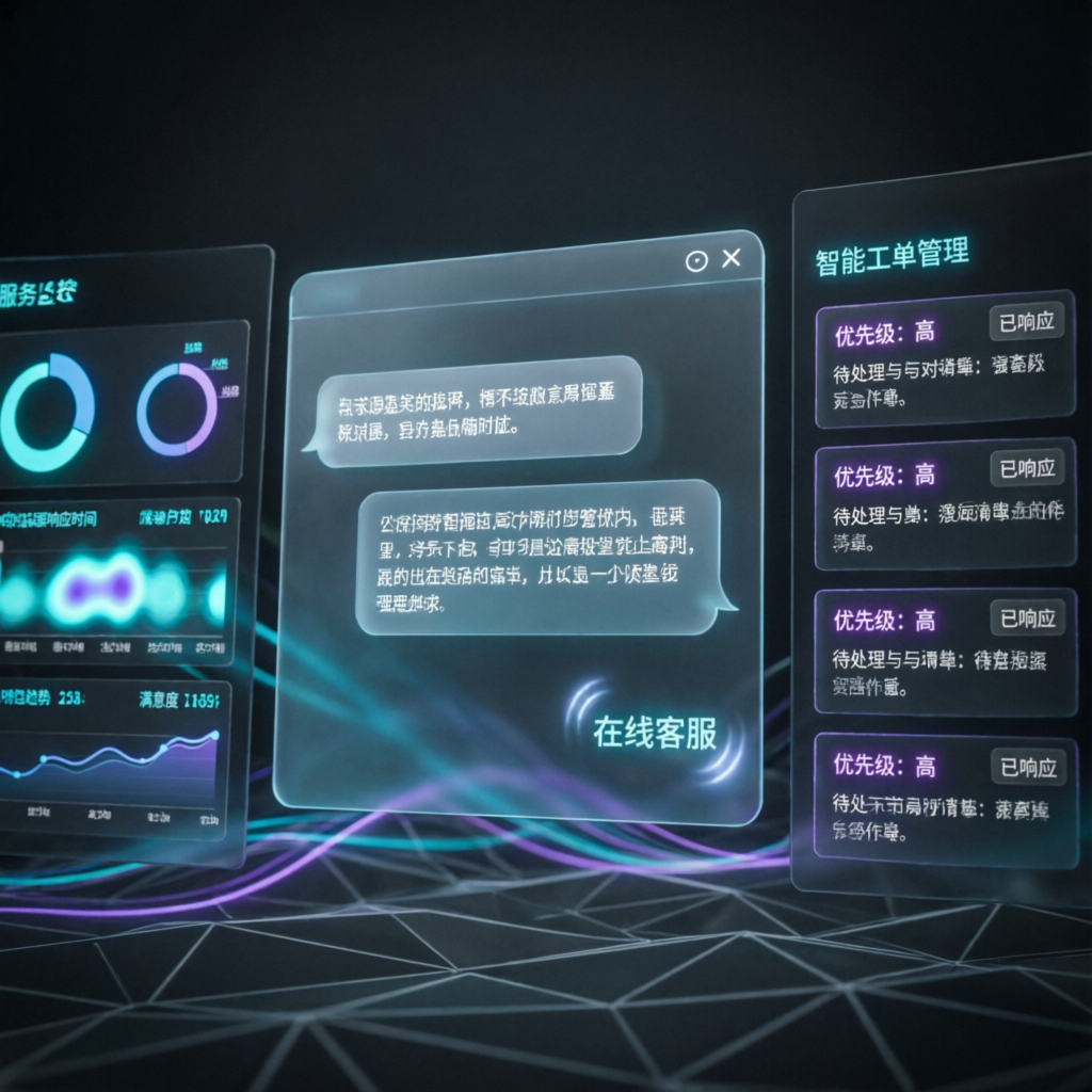 Premium customer support center with AI chatbot interface