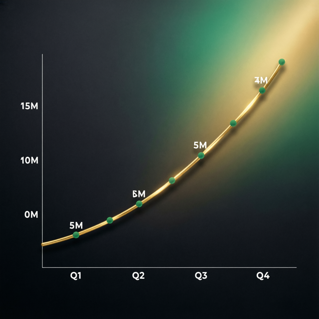 Financial growth chart showing upward trend with premium dark background