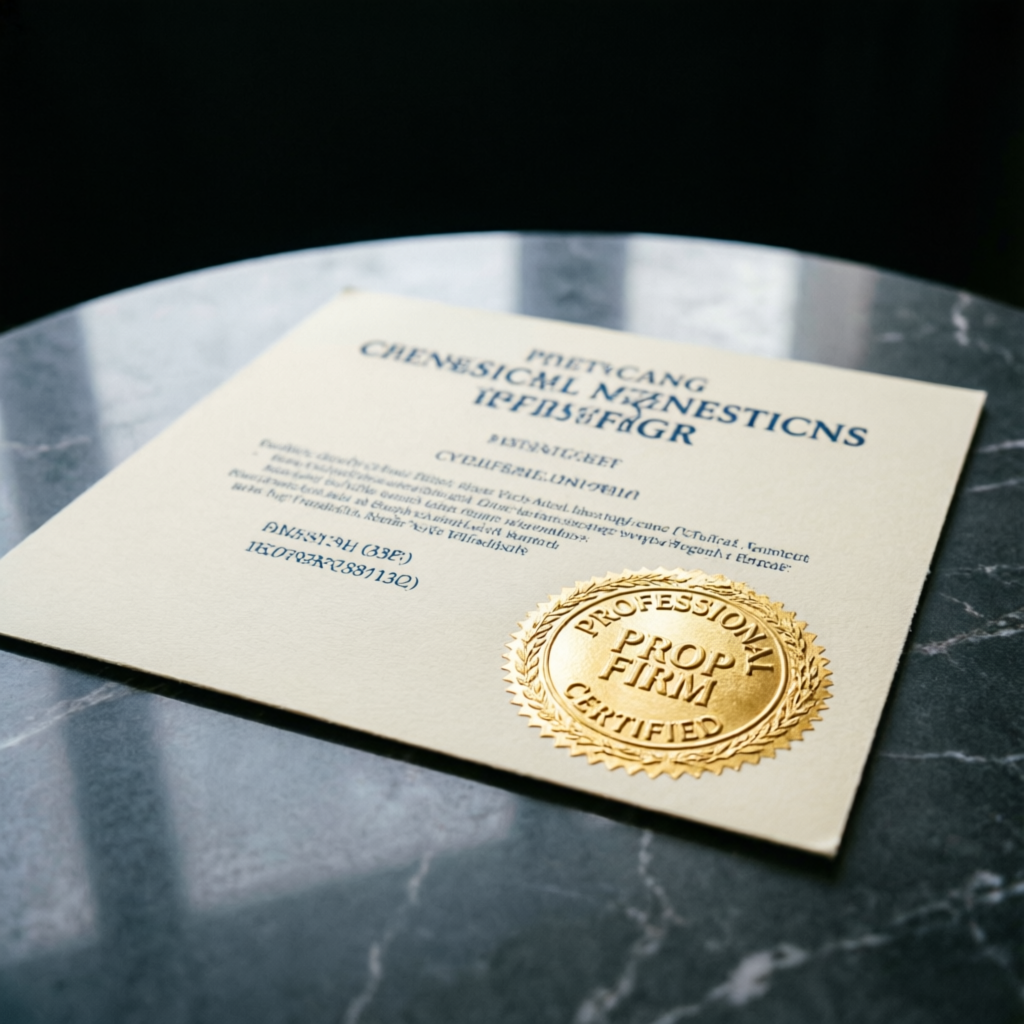 Prop firm passing certificate