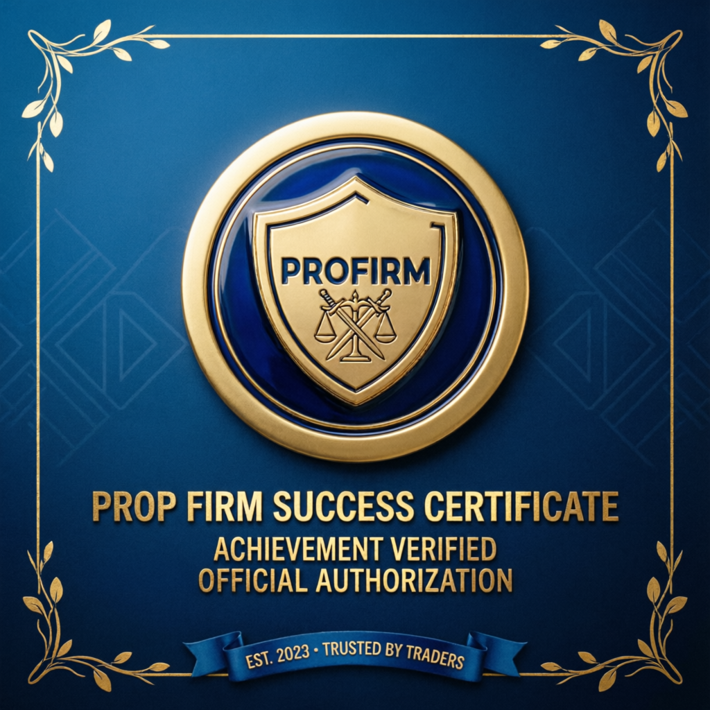 PFM Capitals Prop Firm Success Certificate - Verified Achievement and Official Authorization
