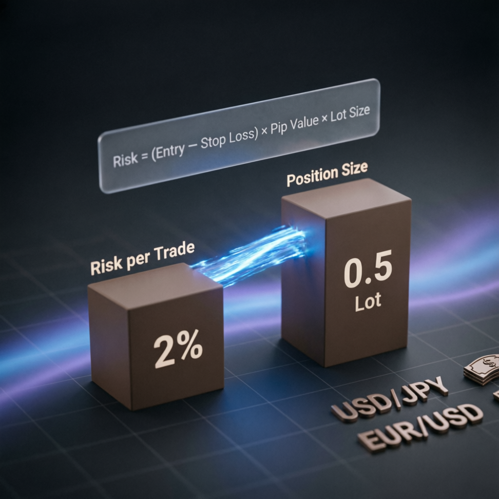 Risk management and position sizing visualization for forex trading strategies
