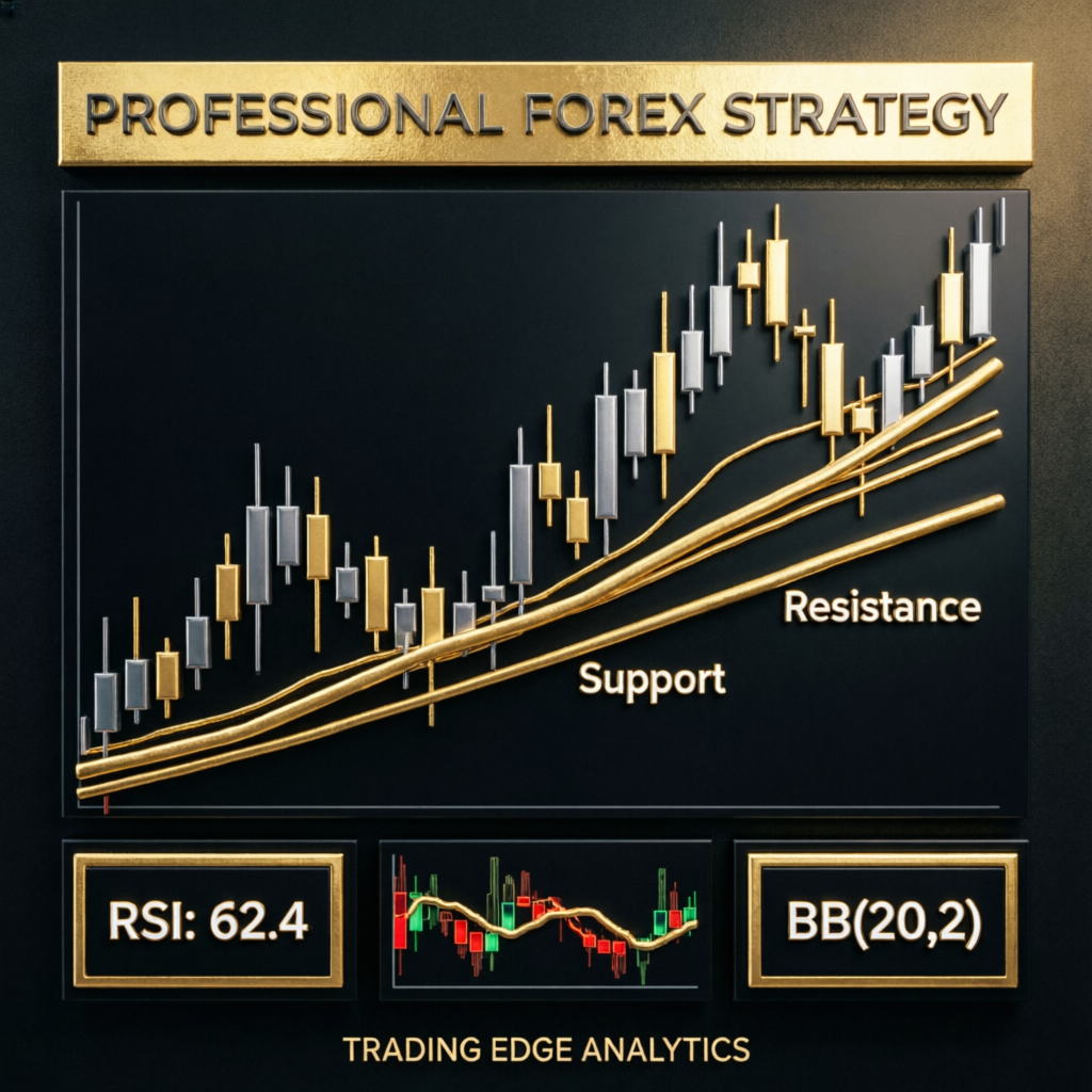 Professional forex trading strategy with support and resistance analysis
