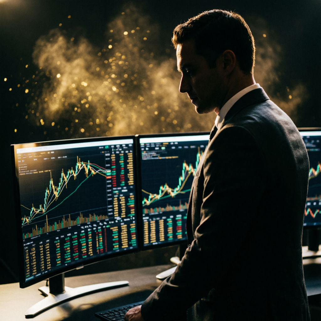 Professional forex trader analyzing Apex 150K account charts