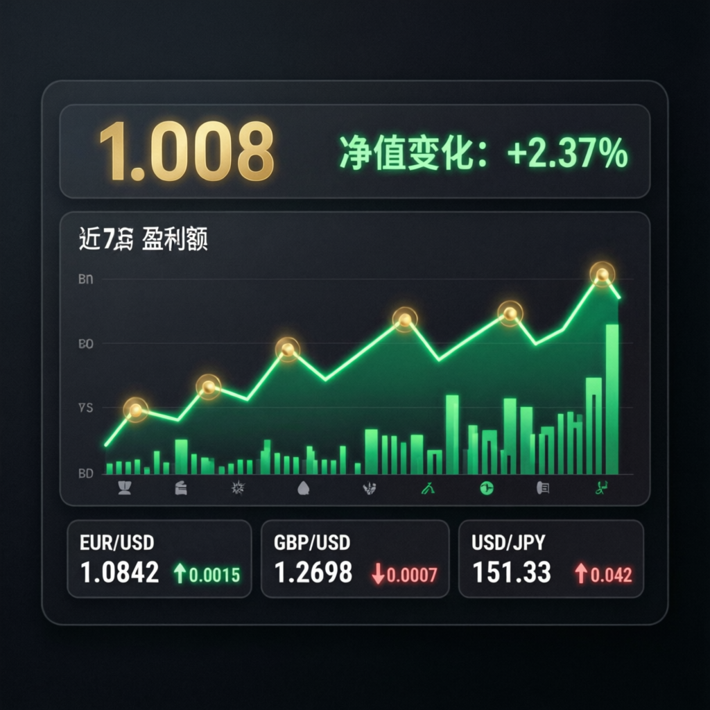 Professional trading dashboard showing prop firm challenge progress and profit targets