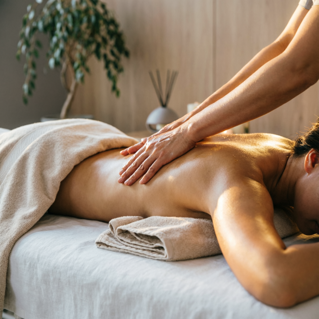 Swedish massage service in Indore — flowing relaxation strokes with warm oil