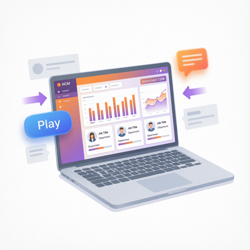 Workday HCM training dashboard illustration