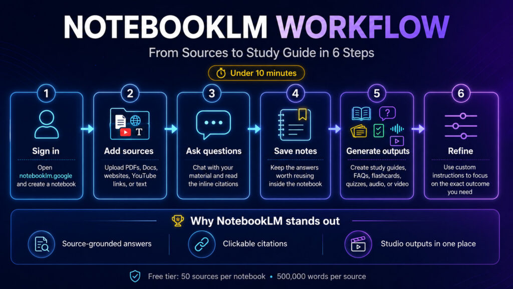 Flujo de trabajo de NotebookLM