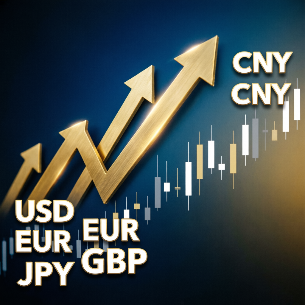 Financial growth visualization with upward arrows
