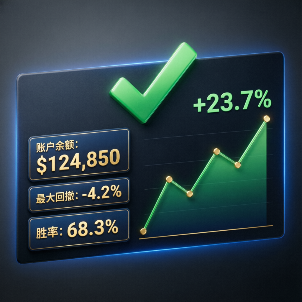 Success metrics showing profit growth and win rate